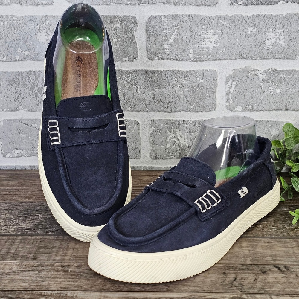 Cariuma Caju Loafer SW-2411 Navy Suede Slip On Shoes Women's 8.5 Men's 7